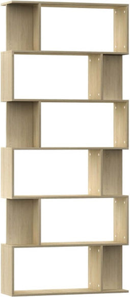 vidaXL - Boekenkast - / - kamerscherm - 80x24x192 - cm - bewerkt - hout - sonoma - eiken
