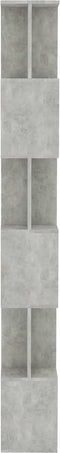 vidaXL - Boekenkast - / - kamerscherm - 80x24x192 - cm - bewerkt - hout - betongrijs