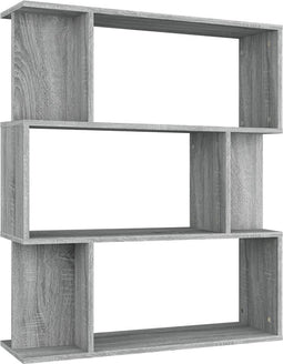 vidaXL - Boekenkast - / - kamerscherm - 80x24x96 - cm - bewerkt - hout - grijs - sonoma