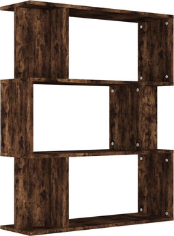 vidaXL - Boekenkast - / - kamerscherm - 80x24x96 - cm - bewerkt - hout - gerookt - eiken