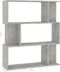 vidaXL - Boekenkast/kamerscherm - 80x24x96 - cm - bewerkt - hout - betongrijs