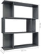 vidaXL - Boekenkast - / - kamerscherm - 80x24x96 - cm - bewerkt - hout - gerookt - eiken