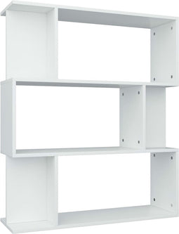 vidaXL - Boekenkast/kamerscherm - 80x24x96 - cm - bewerkt - hout - wit