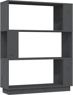 vidaXL - Boekenkast/kamerscherm - 80x25x101 - cm - massief - grenenhout - grijs