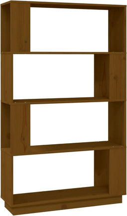 vidaXL - Boekenkast/kamerscherm - 80x25x132 - cm - massief - hout - honingbruin