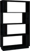 vidaXL - Boekenkast/kamerscherm - 80x25x132 - cm - massief - grenenhout - zwart
