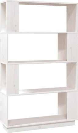 vidaXL - Boekenkast/kamerscherm - 80x25x132 - cm - massief - grenenhout - wit