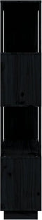 vidaXL - Boekenkast/kamerscherm - 80x25x132 - cm - massief - grenenhout - zwart