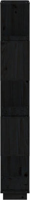 vidaXL - Boekenkast/kamerscherm - 80x25x163,5 - cm - massief - grenenhout - zwart