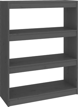 vidaXL - Boekenkast/kamerscherm - 80x30x103,5 - cm - massief - grenenhout - grijs