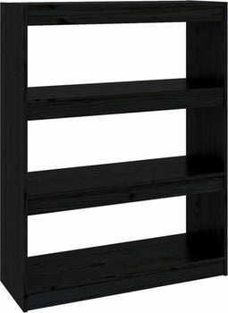 vidaXL - Boekenkast/kamerscherm - 80x30x103,5 - cm - massief - grenenhout - zwart