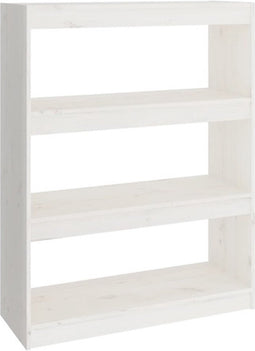 vidaXL - Boekenkast/kamerscherm - 80x30x103,5 - cm - massief - grenenhout - wit