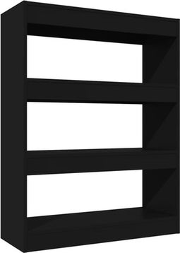 vidaXL - Boekenkast/kamerscherm - 80x30x103 - cm - bewerkt - hout - zwart