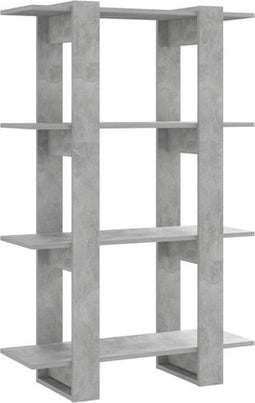 vidaXL - Boekenkast/kamerscherm - 80x30x123,5 - cm - betongrijs