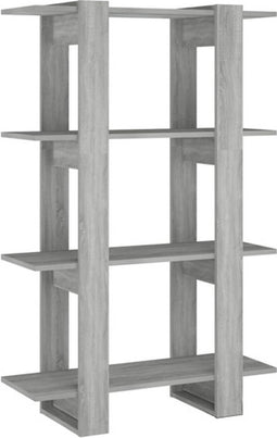 vidaXL - Boekenkast/kamerscherm - 80x30x123,5 - cm - grijs - sonoma - eikenkleurig