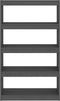 vidaXL - Boekenkast/kamerscherm - 80x30x135,5 - cm - massief - grenenhout - grijs