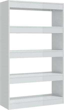 vidaXL - Boekenkast/kamerscherm - 80x30x135 - cm - bewerkt - hout - hoogglans - wit