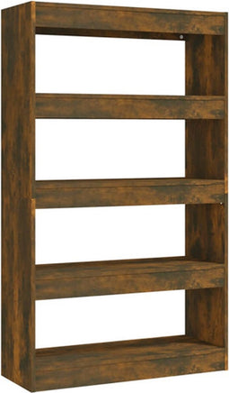 vidaXL - Boekenkast/kamerscherm - 80x30x135 - cm - spaanplaat - gerookt - eiken