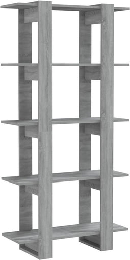 vidaXL - Boekenkast/kamerscherm - 80x30x160 - cm - bewerkt - hout - grijs - sonoma