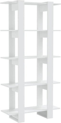 vidaXL - Boekenkast/kamerscherm - 80x30x160 - cm - hoogglans - wit