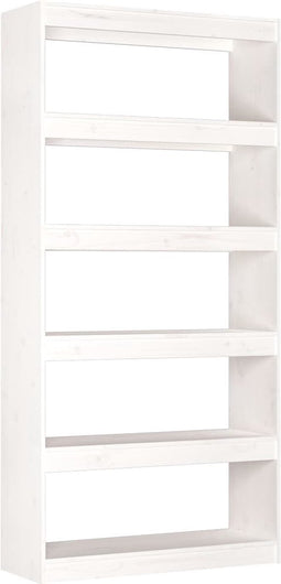 vidaXL - Boekenkast/kamerscherm - 80x30x167,4 - cm - massief - grenenhout - wit