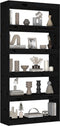vidaXL - Boekenkast/kamerscherm - 80x30x167,4 - cm - massief - grenenhout - zwart