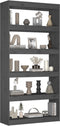 vidaXL - Boekenkast/kamerscherm - 80x30x167,4 - cm - massief - grenenhout - grijs