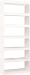 vidaXL - Boekenkast/kamerscherm - 80x30x199,5 - cm - massief - grenenhout - wit