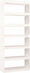 vidaXL - Boekenkast/kamerscherm - 80x30x199,5 - cm - massief - grenenhout - wit