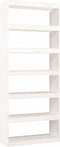 vidaXL - Boekenkast/kamerscherm - 80x30x199,5 - cm - massief - grenenhout - wit