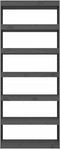 vidaXL - Boekenkast/kamerscherm - 80x30x199,5 - cm - massief - grenenhout - grijs