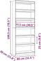 vidaXL - Boekenkast/kamerscherm - 80x30x199,5 - cm - massief - grenenhout - grijs