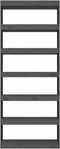 vidaXL - Boekenkast/kamerscherm - 80x30x199,5 - cm - massief - grenenhout - grijs