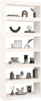 vidaXL - Boekenkast/kamerscherm - 80x30x199,5 - cm - massief - grenenhout - wit