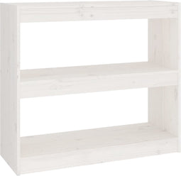 vidaXL - Boekenkast/kamerscherm - 80x30x71,5 - cm - massief - grenenhout - wit