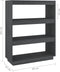 vidaXL - Boekenkast/kamerscherm - 80x35x103 - cm - massief - grenenhout - grijs