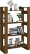 vidaXL - Boekenkast/kamerscherm - 80x35x125 - cm - massief - hout - honingbruin