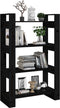 vidaXL - Boekenkast/kamerscherm - 80x35x125 - cm - massief - grenenhout - zwart