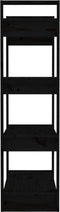 vidaXL - Boekenkast/kamerscherm - 80x35x125 - cm - massief - grenenhout - zwart