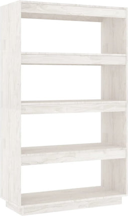 vidaXL - Boekenkast/kamerscherm - 80x35x135 - cm - massief - grenenhout - wit