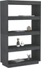 vidaXL - Boekenkast/kamerscherm - 80x35x135 - cm - massief - grenenhout - grijs