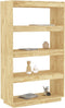 vidaXL - Boekenkast - / - kamerscherm - 80x35x135 - cm - massief - grenenhout