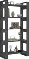vidaXL - Boekenkast/kamerscherm - 80x35x160 - cm - massief - hout - grijs