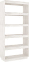 vidaXL - Boekenkast/kamerscherm - 80x35x167 - cm - massief - grenenhout - wit