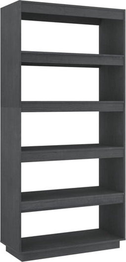 vidaXL - Boekenkast/kamerscherm - 80x35x167 - cm - massief - grenenhout - grijs