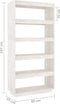 vidaXL - Boekenkast/kamerscherm - 80x35x167 - cm - massief - grenenhout - wit