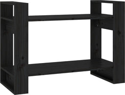 vidaXL - Boekenkast/kamerscherm - 80x35x56,5 - cm - massief - grenenhout - zwart