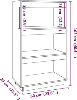 vidaXL - Boekenkast/kamerscherm - massief - grenenhout - honingbruin