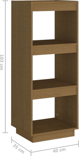 vidaXL - Boekenkast/kamerscherm - massief - grenenhout - honingbruin