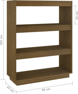 vidaXL - Boekenkast/kamerscherm - massief - grenenhout - honingbruin